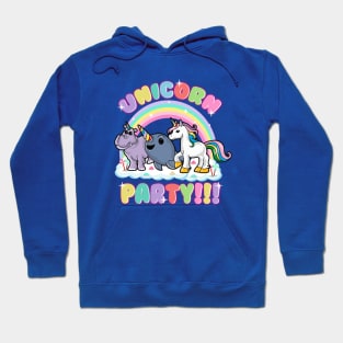 Unicorn Party Narwhal Hippopotamus Hippo Hoodie